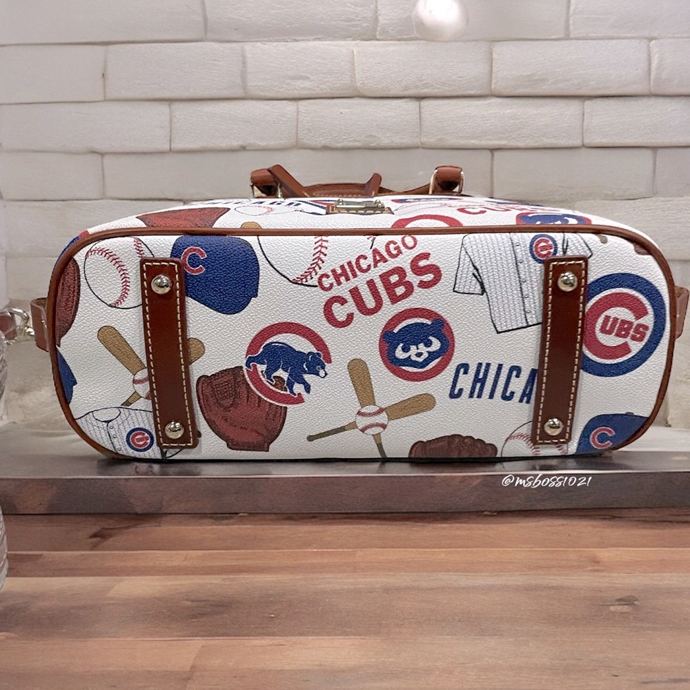Dooney and Bourke Chicago Cubs Zip Zip Satchel in White NWT - Picture 6 of 9